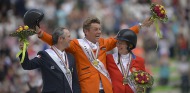Podium Final 4: 1) Jeroen Dubbeldman, 2) Patrice Delaveau, 3) Beezie Madden - ©Sindy Thomas
