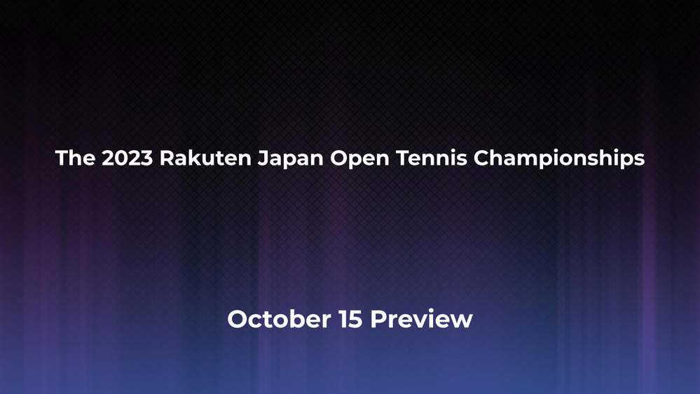 Rakuten Japan Open Tennis Championships NJ SportsBook